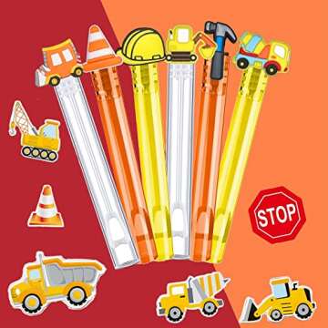 48 Pack Construction Mini Bubble for Boys and Girls- Construction Theme Birthday Party Supplies Favor-Dump Truck Party Decoration Kit (Contains Liquid