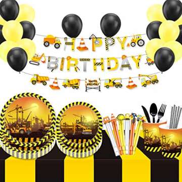 48 Pack Construction Mini Bubble for Boys and Girls- Construction Theme Birthday Party Supplies Favor-Dump Truck Party Decoration Kit (Contains Liquid