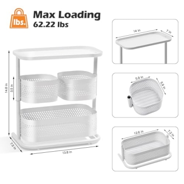 Buy KINGRACK 3 Tier Rotating Bathroom Organizer Online