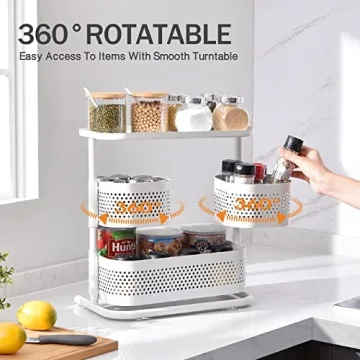 Buy KINGRACK 3 Tier Rotating Bathroom Organizer Online