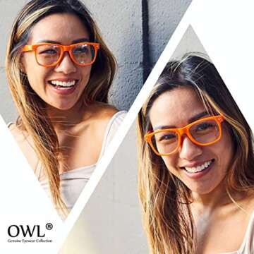 OWL Wholesale 10 Pack Classic Vintage Clear Lens Sunglasses Colored Frame