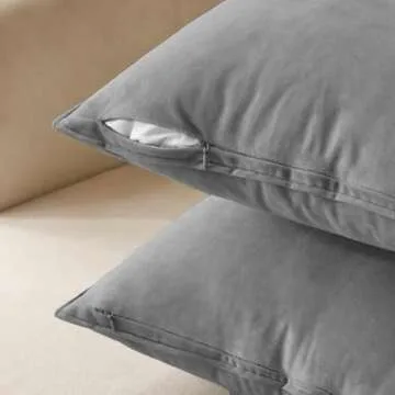 Elevate Your Decor with MIULEE Velvet Pillow Covers - Soft Grey Set of 2 for Cozy Living