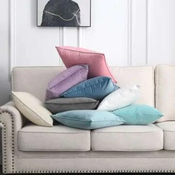 MIULEE Velvet 18x18 Inch Pillow Covers - Set of 2 Soft Grey