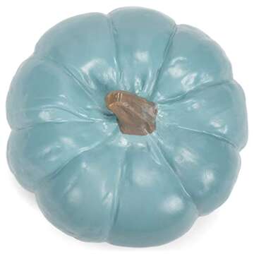Elanze Designs Teal Blue 6 inch Resin Harvest Decorative Pumpkin