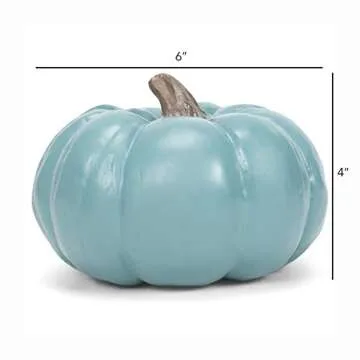 Elanze Designs Teal Blue Decorative Pumpkin Centerpiece