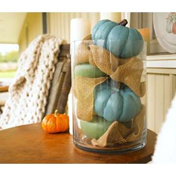 Elanze Designs Teal Blue 6 inch Resin Harvest Decorative Pumpkin