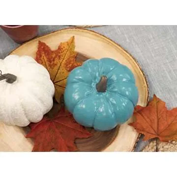 Elanze Designs Teal Blue Decorative Pumpkin Centerpiece