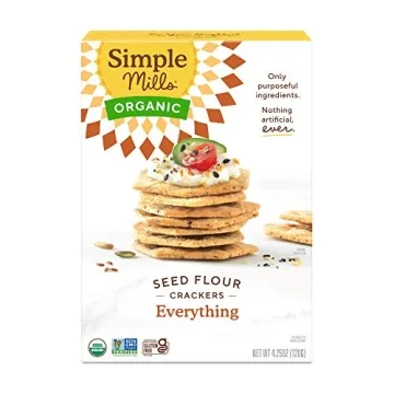 Simple Mills Everything Seed Crackers – Gluten Free, Vegan Snacks, 4.25 Ounce