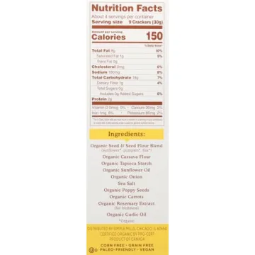 Simple Mills Crunchy Everything Seed Crackers - Healthy Snack