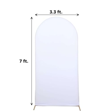 7ft White Spandex Fit Round Top Backdrop Cover for Events