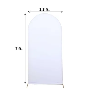 7ft White Spandex Fit Round Top Backdrop Cover for Events