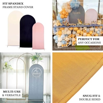 7ft White Spandex Fit Round Top Backdrop Cover for Events