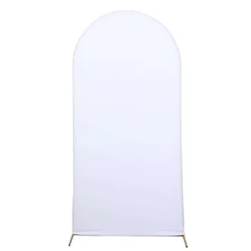 7ft White Spandex Fit Round Top Backdrop Cover for Events