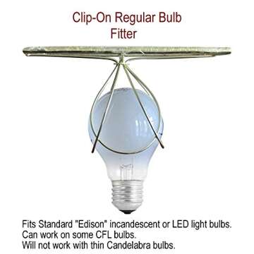 5x10x8 White Fabric Lampshade Empire with Edison Bulb Clip On Fitter - Perfect for small table lamps, desk lamps, and accent lights -Medium, White