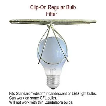 5x10x8 White Fabric Lampshade Empire with Edison Bulb Clip On Fitter - Perfect for small table lamps, desk lamps, and accent lights -Medium, White