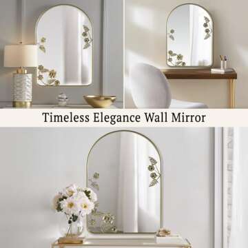 Madison Park Adaline Wall Mirror for Bedroom, Living Room Décor Accent Mirror, Metal Frame with Flo...