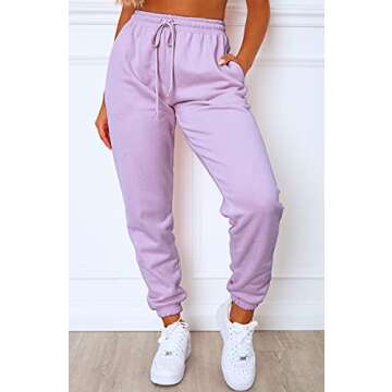 Waitfairy Women's Cinch Bottom Sweatpants High Waisted Trendy Athletic Jogger Pants for Teen Girls L...