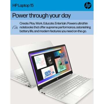 HP 15.6-inch Laptop, AMD Ryzen 7 5700U, 8 GB RAM, 256 GB SSD, HD Micro-Edge Display, Windows 11 Home...