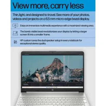 HP 15.6-inch Laptop, AMD Ryzen 7 5700U, 8 GB RAM, 256 GB SSD, HD Micro-Edge Display, Windows 11 Home, Thin & Portable, Long-Lasting Battery, Full-Size Keyboard, Wi-Fi 6 & Bluetooth (15-ef2025nr, 2022)