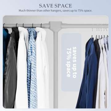 Space Saving Plastic Coat Hangers - 50-Pack Non-Slip Design