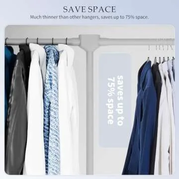 Space Saving Plastic Coat Hangers - 50-Pack Non-Slip Design