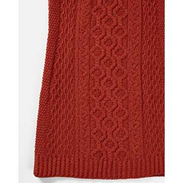 Aran Woollen Mills Ladies Sleeveless Aran Dress 100% Merino Wool Made in Ireland V-Neck (Pumpkin, Medium)