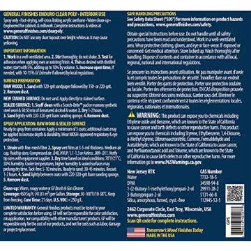 General Finishes Enduro Water Based Clear Poly, 1 Quart, Satin
