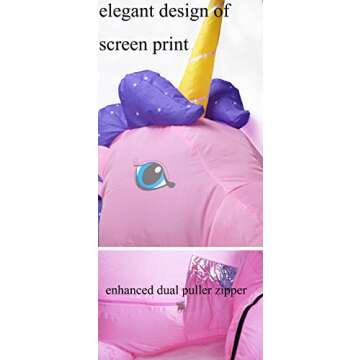 GOPRIME Unicorn Costume, Inflatable, Blow Up Suit, Adult Size (Pink)