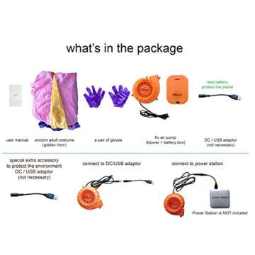 GOPRIME Unicorn Costume, Inflatable, Blow Up Suit, Adult Size (Pink)