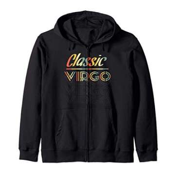 Classic Virgo Fun August September Zodiac Birthday Gift Zip Hoodie