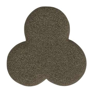 HomePop Upholstered Clover Shaped Ottoman Home Décor|Foot Rest Ottoman - Dark Brown Boucle