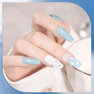 GAOY Blue Navy Gel Nail Polish Set, 6 Colors Nude Gray Baby Blue Soak Off UV Light Cure Gel Polish Kit for Salon and Nail Art DIY at Home