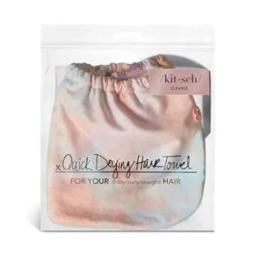 Kitsch Microfiber Hair Towel Wrap -Quick Dry Curly Hair Wraps for Women Wet Hair | Microfiber Towel for Hair | Hair Drying Towel Wrap | Hair Towels for Women | Hair Turban for Wet Hair(Sunset Tie Dye)