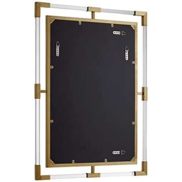 Meridian Furniture 451-M Ghost Collection Modern | Contemporary Mirror, Acrylic/Brushed Gold, 28" W x 1" D x 38" H