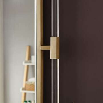 Meridian Furniture 451-M Ghost Collection Modern | Contemporary Mirror, Acrylic/Brushed Gold, 28" W x 1" D x 38" H