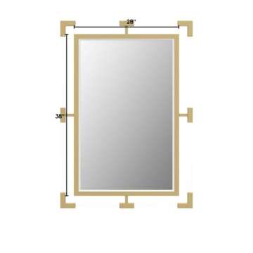Meridian Furniture 451-M Ghost Collection Modern | Contemporary Mirror, Acrylic/Brushed Gold, 28" W x 1" D x 38" H