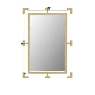 Meridian Furniture 451-M Ghost Collection Modern | Contemporary Mirror, Acrylic/Brushed Gold, 28" W x 1" D x 38" H