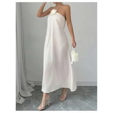 Elegant SOLY HUX Floral Satin Cami Dress for Women