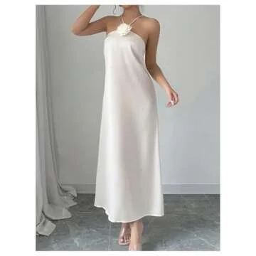 Elegant SOLY HUX Floral Satin Cami Dress for Women