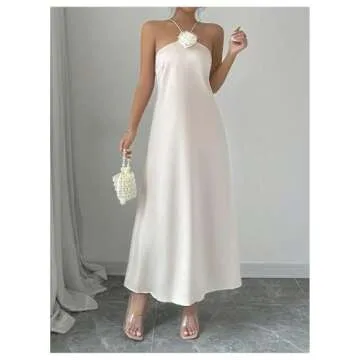 Elegant SOLY HUX Floral Satin Cami Dress for Women