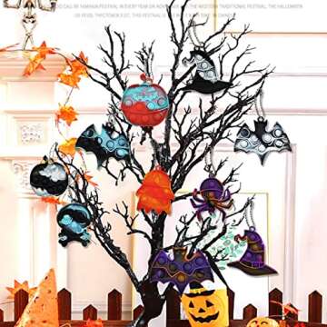 30 Pcs Halloween Pop It Keychain Halloween Simple Silicone Stress Relief Fidget Pop It Hand Toys Push Bubble Wrap Pop Toys Anxiety Stress Reliever for Kids Adults