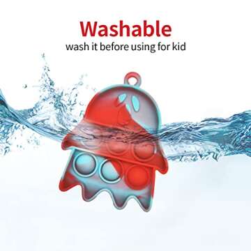 30 Pcs Halloween Pop It Keychain Halloween Simple Silicone Stress Relief Fidget Pop It Hand Toys Push Bubble Wrap Pop Toys Anxiety Stress Reliever for Kids Adults