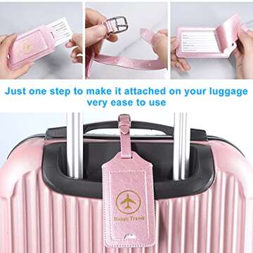 ACdream Colorful Leather Luggage Tags - Stylish Travel Identifiers