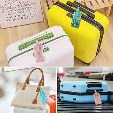 ACdream Colorful Leather Luggage Tags - Stylish Travel Identifiers