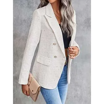 Stylish MakeMeChic Tweed Blazer for Women