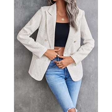 Stylish MakeMeChic Tweed Blazer for Women