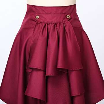 Steampunk Women's Skirts Waist Belt for Women Ruffles Pirate Corset Costumes (Red, Small)