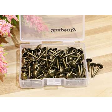 Shapenty 100PCS 6mm Diameter Small Vintage Decorative Furniture Sofa Rivet Nails Upholstery Pins Cra...