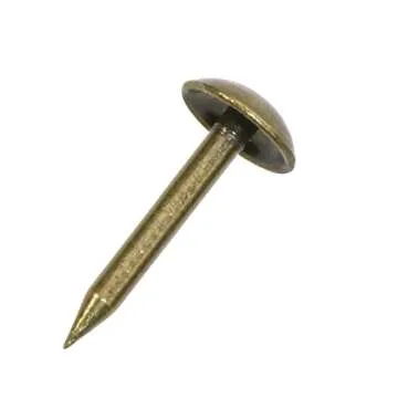 Shapenty 100PCS 6mm Diameter Small Vintage Decorative Furniture Sofa Rivet Nails Upholstery Pins Craft Thumbtack Tack, 6x14mm, Antique Brass