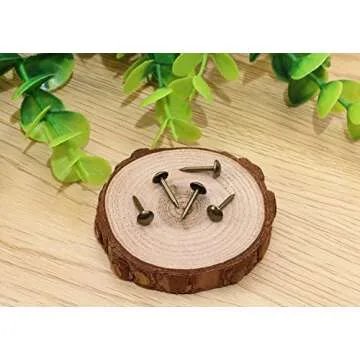 Shapenty 100PCS 6mm Diameter Small Vintage Decorative Furniture Sofa Rivet Nails Upholstery Pins Craft Thumbtack Tack, 6x14mm, Antique Brass